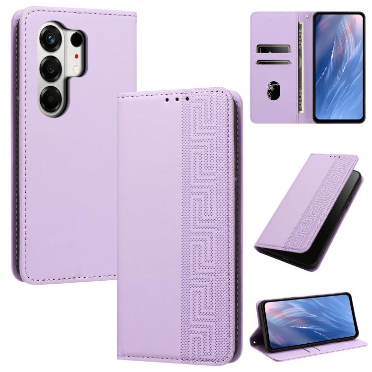 Embossed Meander Pattern RFID Vegan Leather Phone Case, For Tecno Spark Go 2024 / Spark 20 4G, For Tecno Camon 50 Pro 4G / 5G, For Tecno Spark 50 5G, For Tecno Spark 50 4G, For Tecno Camon 50 4G, For Tecno Spark Go 3, For Tecno Spark Go 2025 / Spark 40...
