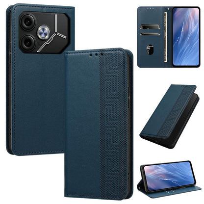 Embossed Meander Pattern RFID Vegan Leather Phone Case, For Tecno Spark 30 Pro 4G, For Tecno Spark 30 4G, For Tecno Spark 30C 4G, For Tecno Spark 20 Pro 5G, For Tecno Camon 30 Premier 5G, For Tecno Pova 6 Neo 4G, For Tecno Pova 6 5G                    ...