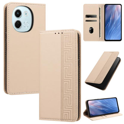Embossed Meander Pattern RFID Vegan Leather Phone Case, For Tecno Spark 40 Pro 4G, For Tecno Spark 40 4G, For Tecno Pova 7 Ultra, For Tecno Pova 7 4G, For Tecno Spark Go 1/Go 1S/Pop 9 4G, For Tecno Camon 40 Pro 4G, For Tecno Camon 40 Premier 5G        ...