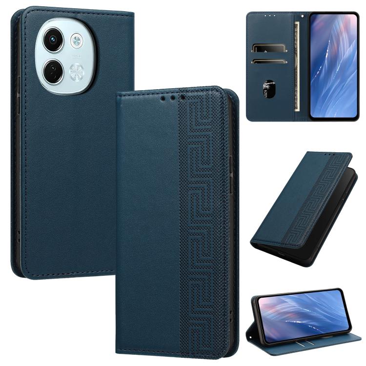 Embossed Meander Pattern RFID Vegan Leather Phone Case, For Tecno Spark 40 Pro 4G, For Tecno Spark 40 4G, For Tecno Pova 7 Ultra, For Tecno Pova 7 4G, For Tecno Spark Go 1/Go 1S/Pop 9 4G, For Tecno Camon 40 Pro 4G, For Tecno Camon 40 Premier 5G        ...