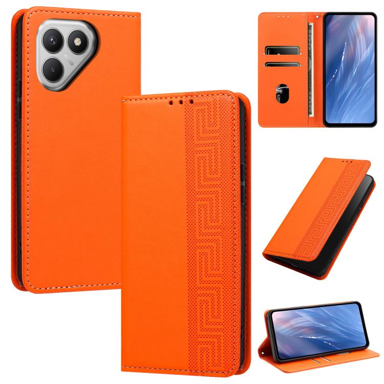Embossed Meander Pattern RFID Vegan Leather Phone Case, For Tecno Spark 40 Pro 4G, For Tecno Spark 40 4G, For Tecno Pova 7 Ultra, For Tecno Pova 7 4G, For Tecno Spark Go 1/Go 1S/Pop 9 4G, For Tecno Camon 40 Pro 4G, For Tecno Camon 40 Premier 5G        ...