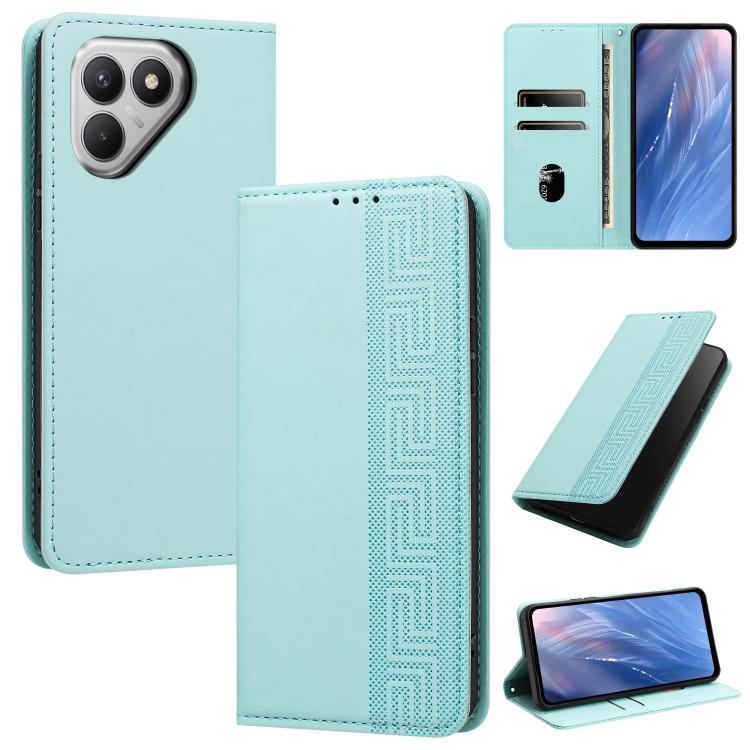 Embossed Meander Pattern RFID Vegan Leather Phone Case, For Tecno Spark 40 Pro 4G, For Tecno Spark 40 4G, For Tecno Pova 7 Ultra, For Tecno Pova 7 4G, For Tecno Spark Go 1/Go 1S/Pop 9 4G, For Tecno Camon 40 Pro 4G, For Tecno Camon 40 Premier 5G        ...