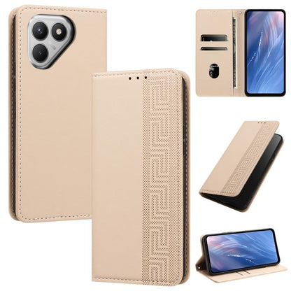 Embossed Meander Pattern RFID Vegan Leather Phone Case, For Tecno Spark 40 Pro 4G, For Tecno Spark 40 4G, For Tecno Pova 7 Ultra, For Tecno Pova 7 4G, For Tecno Spark Go 1/Go 1S/Pop 9 4G, For Tecno Camon 40 Pro 4G, For Tecno Camon 40 Premier 5G        ...