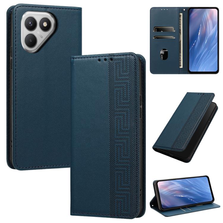 Embossed Meander Pattern RFID Vegan Leather Phone Case, For Tecno Spark 40 Pro 4G, For Tecno Spark 40 4G, For Tecno Pova 7 Ultra, For Tecno Pova 7 4G, For Tecno Spark Go 1/Go 1S/Pop 9 4G, For Tecno Camon 40 Pro 4G, For Tecno Camon 40 Premier 5G        ...