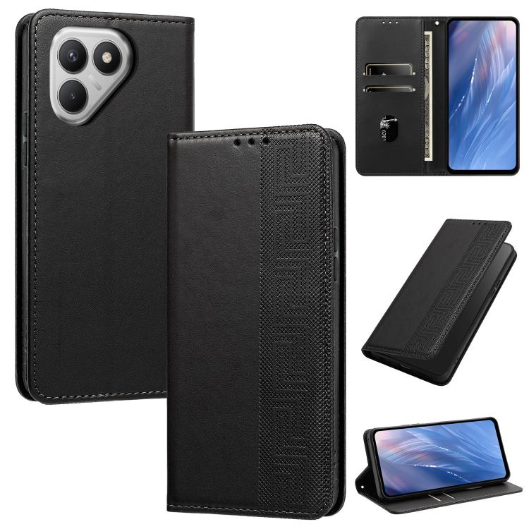 Embossed Meander Pattern RFID Vegan Leather Phone Case, For Tecno Spark 40 Pro 4G, For Tecno Spark 40 4G, For Tecno Pova 7 Ultra, For Tecno Pova 7 4G, For Tecno Spark Go 1/Go 1S/Pop 9 4G, For Tecno Camon 40 Pro 4G, For Tecno Camon 40 Premier 5G        ...