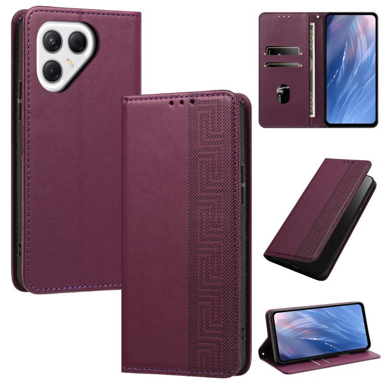 Embossed Meander Pattern RFID Vegan Leather Phone Case, For Tecno Spark Go 2024 / Spark 20 4G, For Tecno Camon 50 Pro 4G / 5G, For Tecno Spark 50 5G, For Tecno Spark 50 4G, For Tecno Camon 50 4G, For Tecno Spark Go 3, For Tecno Spark Go 2025 / Spark 40...