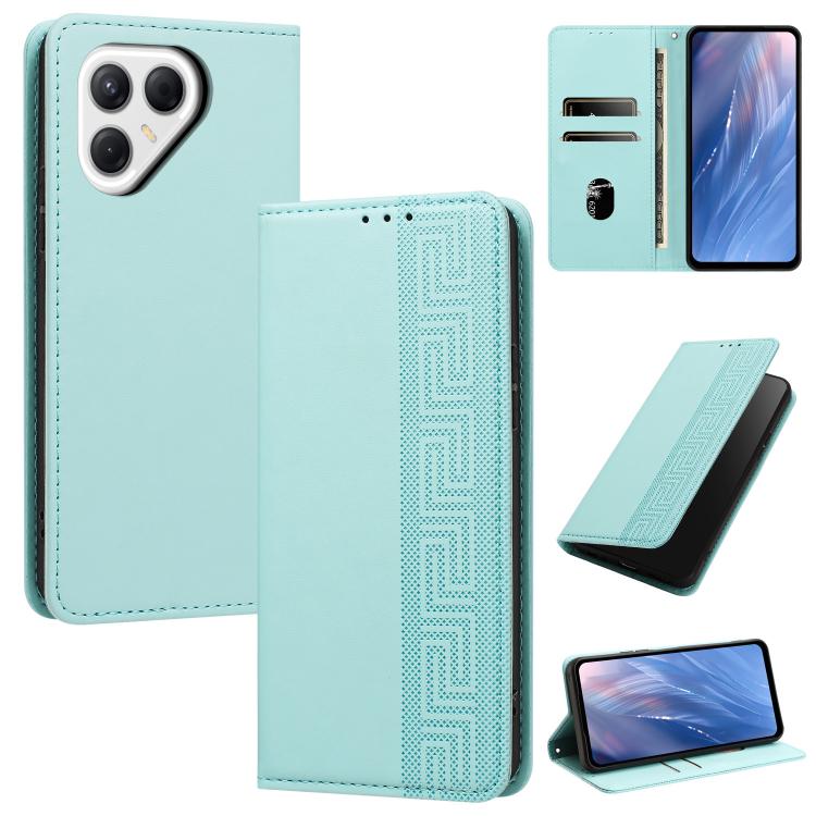 Embossed Meander Pattern RFID Vegan Leather Phone Case, For Tecno Spark Go 2024 / Spark 20 4G, For Tecno Camon 50 Pro 4G / 5G, For Tecno Spark 50 5G, For Tecno Spark 50 4G, For Tecno Camon 50 4G, For Tecno Spark Go 3, For Tecno Spark Go 2025 / Spark 40...