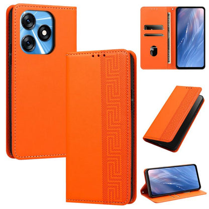 Embossed Meander Pattern RFID Vegan Leather Phone Case, For Tecno Pova 5, For Tecno Camon 20 Premier, For Tecno Camon 20 Pro 5G, For Tecno Camon 20 / 20 Pro 4G, For Tecno Spark Go 2023 / Pop 7 Pro, For Tecno Spark 10 4G / Spark 10C                     ...