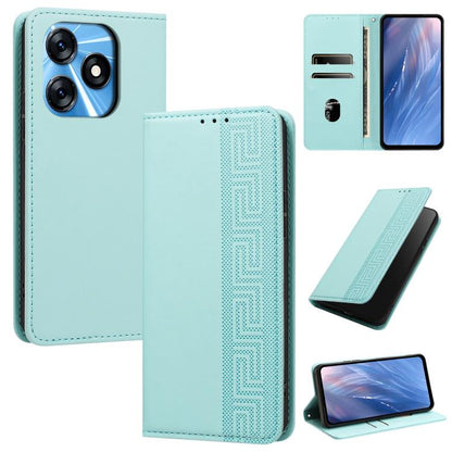 Embossed Meander Pattern RFID Vegan Leather Phone Case, For Tecno Pova 5, For Tecno Camon 20 Premier, For Tecno Camon 20 Pro 5G, For Tecno Camon 20 / 20 Pro 4G, For Tecno Spark Go 2023 / Pop 7 Pro, For Tecno Spark 10 4G / Spark 10C                     ...