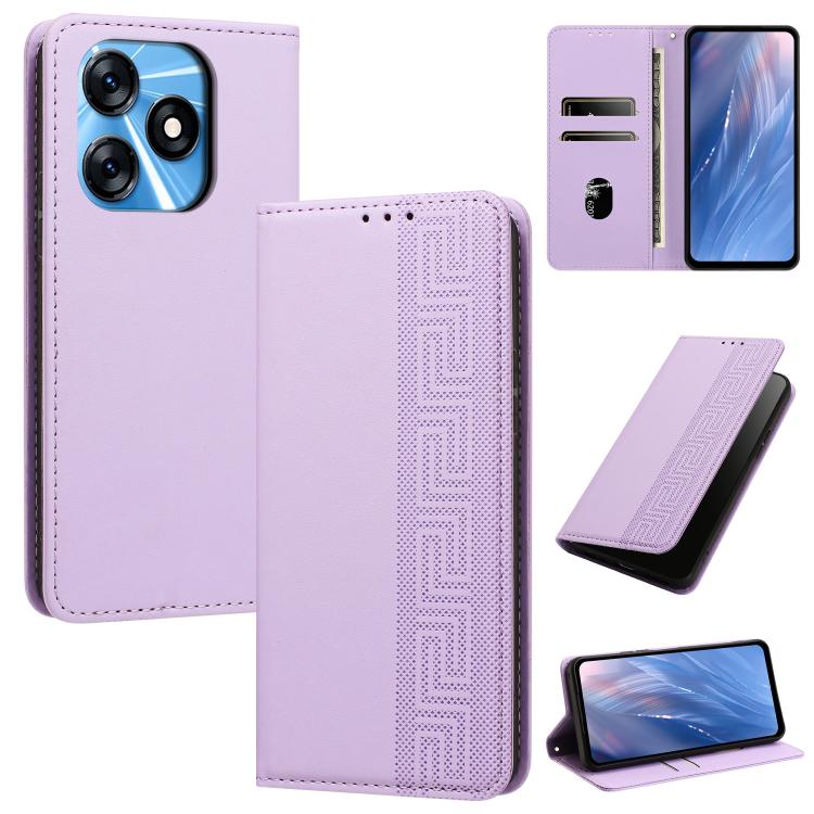 Embossed Meander Pattern RFID Vegan Leather Phone Case, For Tecno Pova 5, For Tecno Camon 20 Premier, For Tecno Camon 20 Pro 5G, For Tecno Camon 20 / 20 Pro 4G, For Tecno Spark Go 2023 / Pop 7 Pro, For Tecno Spark 10 4G / Spark 10C                     ...