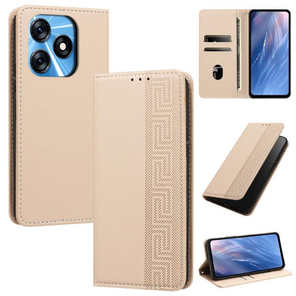 Embossed Meander Pattern RFID Vegan Leather Phone Case, For Tecno Pova 5, For Tecno Camon 20 Premier, For Tecno Camon 20 Pro 5G, For Tecno Camon 20 / 20 Pro 4G, For Tecno Spark Go 2023 / Pop 7 Pro, For Tecno Spark 10 4G / Spark 10C                     ...
