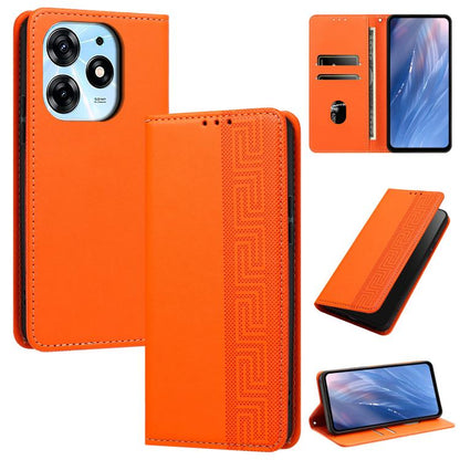 Embossed Meander Pattern RFID Vegan Leather Phone Case, For Tecno Pova 5, For Tecno Camon 20 Premier, For Tecno Camon 20 Pro 5G, For Tecno Camon 20 / 20 Pro 4G, For Tecno Spark Go 2023 / Pop 7 Pro, For Tecno Spark 10 4G / Spark 10C                     ...