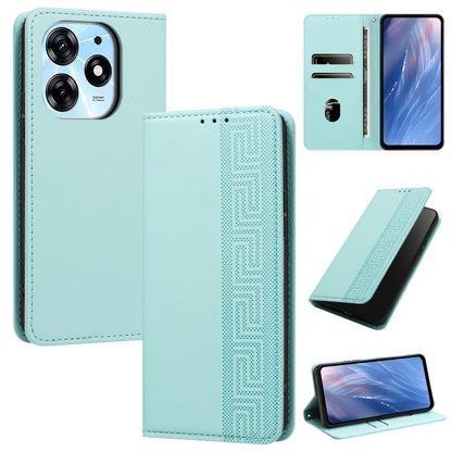 Embossed Meander Pattern RFID Vegan Leather Phone Case, For Tecno Pova 5, For Tecno Camon 20 Premier, For Tecno Camon 20 Pro 5G, For Tecno Camon 20 / 20 Pro 4G, For Tecno Spark Go 2023 / Pop 7 Pro, For Tecno Spark 10 4G / Spark 10C                     ...