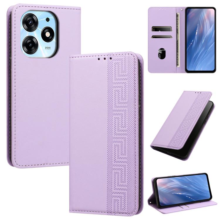 Embossed Meander Pattern RFID Vegan Leather Phone Case, For Tecno Pova 5, For Tecno Camon 20 Premier, For Tecno Camon 20 Pro 5G, For Tecno Camon 20 / 20 Pro 4G, For Tecno Spark Go 2023 / Pop 7 Pro, For Tecno Spark 10 4G / Spark 10C                     ...