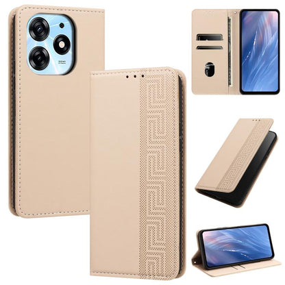 Embossed Meander Pattern RFID Vegan Leather Phone Case, For Tecno Pova 5, For Tecno Camon 20 Premier, For Tecno Camon 20 Pro 5G, For Tecno Camon 20 / 20 Pro 4G, For Tecno Spark Go 2023 / Pop 7 Pro, For Tecno Spark 10 4G / Spark 10C                     ...