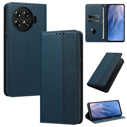 Embossed Meander Pattern RFID Vegan Leather Phone Case, For Tecno Spark 30 Pro 4G, For Tecno Spark 30 4G, For Tecno Spark 30C 4G, For Tecno Spark 20 Pro 5G, For Tecno Camon 30 Premier 5G, For Tecno Pova 6 Neo 4G, For Tecno Pova 6 5G                    ...