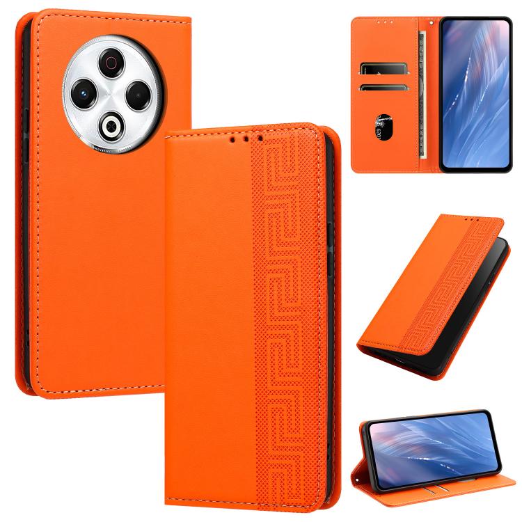 Embossed Meander Pattern RFID Vegan Leather Phone Case, For Tecno Spark 30 Pro 4G, For Tecno Spark 30 4G, For Tecno Spark 30C 4G, For Tecno Spark 20 Pro 5G, For Tecno Camon 30 Premier 5G, For Tecno Pova 6 Neo 4G, For Tecno Pova 6 5G                    ...