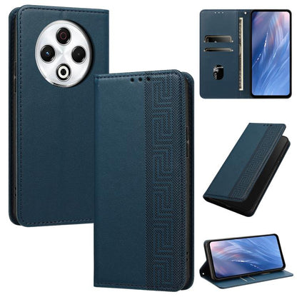 Embossed Meander Pattern RFID Vegan Leather Phone Case, For Tecno Spark 30 Pro 4G, For Tecno Spark 30 4G, For Tecno Spark 30C 4G, For Tecno Spark 20 Pro 5G, For Tecno Camon 30 Premier 5G, For Tecno Pova 6 Neo 4G, For Tecno Pova 6 5G                    ...