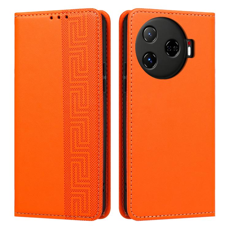 Embossed Meander Pattern RFID Vegan Leather Phone Case, For Tecno Spark 30 Pro 4G, For Tecno Spark 30 4G, For Tecno Spark 30C 4G, For Tecno Spark 20 Pro 5G, For Tecno Camon 30 Premier 5G, For Tecno Pova 6 Neo 4G, For Tecno Pova 6 5G                    ...