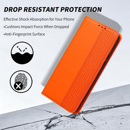 Embossed Meander Pattern RFID Vegan Leather Phone Case, For Tecno Spark 30 Pro 4G, For Tecno Spark 30 4G, For Tecno Spark 30C 4G, For Tecno Spark 20 Pro 5G, For Tecno Camon 30 Premier 5G, For Tecno Pova 6 Neo 4G, For Tecno Pova 6 5G                    ...