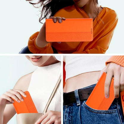 Embossed Meander Pattern RFID Vegan Leather Phone Case, For Tecno Spark 30 Pro 4G, For Tecno Spark 30 4G, For Tecno Spark 30C 4G, For Tecno Spark 20 Pro 5G, For Tecno Camon 30 Premier 5G, For Tecno Pova 6 Neo 4G, For Tecno Pova 6 5G                    ...