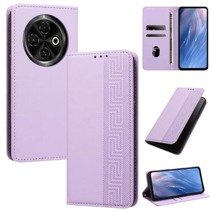 Embossed Meander Pattern RFID Vegan Leather Phone Case, For Tecno Spark 30 Pro 4G, For Tecno Spark 30 4G, For Tecno Spark 30C 4G, For Tecno Spark 20 Pro 5G, For Tecno Camon 30 Premier 5G, For Tecno Pova 6 Neo 4G, For Tecno Pova 6 5G                    ...