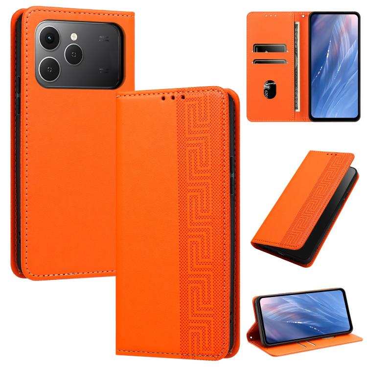 Embossed Meander Pattern RFID Vegan Leather Phone Case, For Tecno Spark 40 Pro 4G, For Tecno Spark 40 4G, For Tecno Pova 7 Ultra, For Tecno Pova 7 4G, For Tecno Spark Go 1/Go 1S/Pop 9 4G, For Tecno Camon 40 Pro 4G, For Tecno Camon 40 Premier 5G        ...