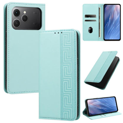Embossed Meander Pattern RFID Vegan Leather Phone Case, For Tecno Spark 40 Pro 4G, For Tecno Spark 40 4G, For Tecno Pova 7 Ultra, For Tecno Pova 7 4G, For Tecno Spark Go 1/Go 1S/Pop 9 4G, For Tecno Camon 40 Pro 4G, For Tecno Camon 40 Premier 5G        ...