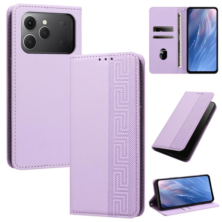 Embossed Meander Pattern RFID Vegan Leather Phone Case, For Tecno Spark 40 Pro 4G, For Tecno Spark 40 4G, For Tecno Pova 7 Ultra, For Tecno Pova 7 4G, For Tecno Spark Go 1/Go 1S/Pop 9 4G, For Tecno Camon 40 Pro 4G, For Tecno Camon 40 Premier 5G        ...