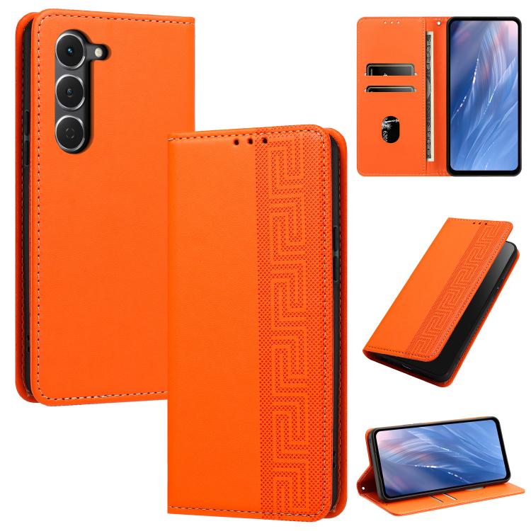 Embossed Meander Pattern RFID Vegan Leather Phone Case, For Tecno Spark 40 Pro 4G, For Tecno Spark 40 4G, For Tecno Pova 7 Ultra, For Tecno Pova 7 4G, For Tecno Spark Go 1/Go 1S/Pop 9 4G, For Tecno Camon 40 Pro 4G, For Tecno Camon 40 Premier 5G        ...