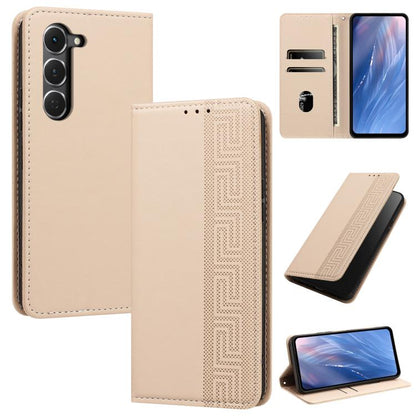 Embossed Meander Pattern RFID Vegan Leather Phone Case, For Tecno Spark 40 Pro 4G, For Tecno Spark 40 4G, For Tecno Pova 7 Ultra, For Tecno Pova 7 4G, For Tecno Spark Go 1/Go 1S/Pop 9 4G, For Tecno Camon 40 Pro 4G, For Tecno Camon 40 Premier 5G        ...