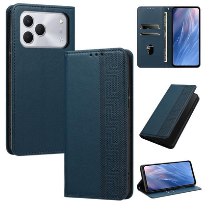 Embossed Meander Pattern RFID Vegan Leather Phone Case, For Tecno Spark Go 2024 / Spark 20 4G, For Tecno Camon 50 Pro 4G / 5G, For Tecno Spark 50 5G, For Tecno Spark 50 4G, For Tecno Camon 50 4G, For Tecno Spark Go 3, For Tecno Spark Go 2025 / Spark 40...