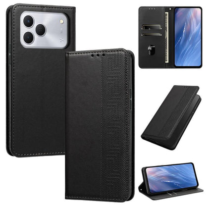 Embossed Meander Pattern RFID Vegan Leather Phone Case, For Tecno Spark Go 2024 / Spark 20 4G, For Tecno Camon 50 Pro 4G / 5G, For Tecno Spark 50 5G, For Tecno Spark 50 4G, For Tecno Camon 50 4G, For Tecno Spark Go 3, For Tecno Spark Go 2025 / Spark 40...