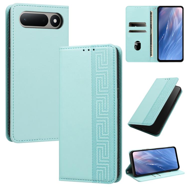 Embossed Meander Pattern RFID Vegan Leather Phone Case, For Tecno Spark Go 2024 / Spark 20 4G, For Tecno Camon 50 Pro 4G / 5G, For Tecno Spark 50 5G, For Tecno Spark 50 4G, For Tecno Camon 50 4G, For Tecno Spark Go 3, For Tecno Spark Go 2025 / Spark 40...