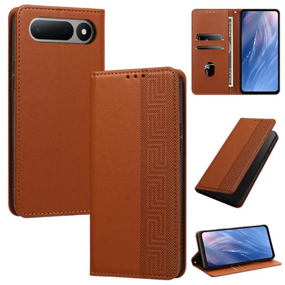 Embossed Meander Pattern RFID Vegan Leather Phone Case, For Tecno Spark Go 2024 / Spark 20 4G, For Tecno Camon 50 Pro 4G / 5G, For Tecno Spark 50 5G, For Tecno Spark 50 4G, For Tecno Camon 50 4G, For Tecno Spark Go 3, For Tecno Spark Go 2025 / Spark 40...