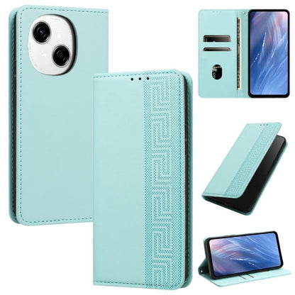 Embossed Meander Pattern RFID Vegan Leather Phone Case, For Tecno Spark 40 Pro 4G, For Tecno Spark 40 4G, For Tecno Pova 7 Ultra, For Tecno Pova 7 4G, For Tecno Spark Go 1/Go 1S/Pop 9 4G, For Tecno Camon 40 Pro 4G, For Tecno Camon 40 Premier 5G        ...