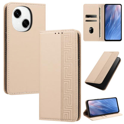Embossed Meander Pattern RFID Vegan Leather Phone Case, For Tecno Spark 40 Pro 4G, For Tecno Spark 40 4G, For Tecno Pova 7 Ultra, For Tecno Pova 7 4G, For Tecno Spark Go 1/Go 1S/Pop 9 4G, For Tecno Camon 40 Pro 4G, For Tecno Camon 40 Premier 5G        ...