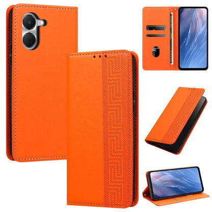 Embossed Meander Pattern RFID Vegan Leather Phone Case, For Tecno Spark Go 2024 / Spark 20 4G, For Tecno Camon 50 Pro 4G / 5G, For Tecno Spark 50 5G, For Tecno Spark 50 4G, For Tecno Camon 50 4G, For Tecno Spark Go 3, For Tecno Spark Go 2025 / Spark 40...