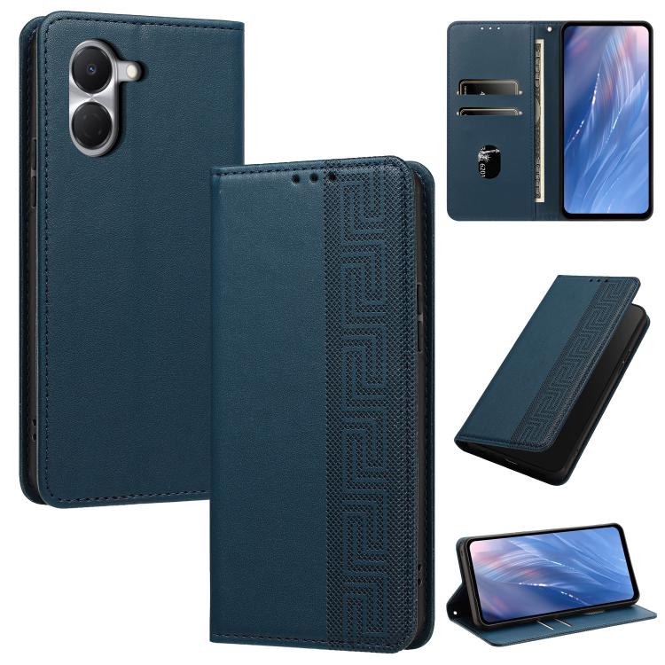 Embossed Meander Pattern RFID Vegan Leather Phone Case, For Tecno Spark Go 2024 / Spark 20 4G, For Tecno Camon 50 Pro 4G / 5G, For Tecno Spark 50 5G, For Tecno Spark 50 4G, For Tecno Camon 50 4G, For Tecno Spark Go 3, For Tecno Spark Go 2025 / Spark 40...