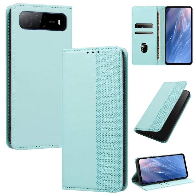 Embossed Meander Pattern RFID Vegan Leather Phone Case, For Tecno Spark Go 2024 / Spark 20 4G, For Tecno Camon 50 Pro 4G / 5G, For Tecno Spark 50 5G, For Tecno Spark 50 4G, For Tecno Camon 50 4G, For Tecno Spark Go 3, For Tecno Spark Go 2025 / Spark 40...