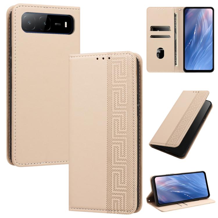 Embossed Meander Pattern RFID Vegan Leather Phone Case, For Tecno Spark Go 2024 / Spark 20 4G, For Tecno Camon 50 Pro 4G / 5G, For Tecno Spark 50 5G, For Tecno Spark 50 4G, For Tecno Camon 50 4G, For Tecno Spark Go 3, For Tecno Spark Go 2025 / Spark 40...