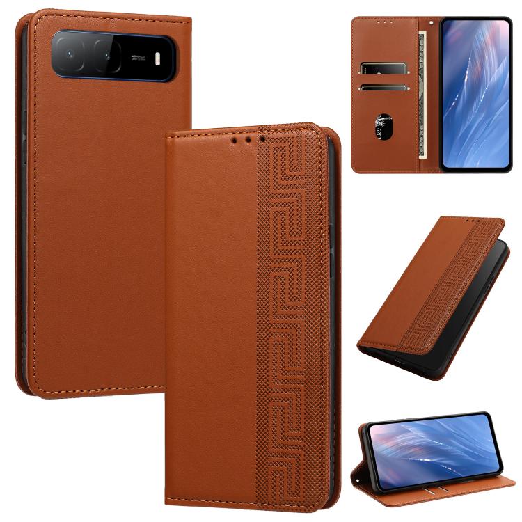 Embossed Meander Pattern RFID Vegan Leather Phone Case, For Tecno Spark Go 2024 / Spark 20 4G, For Tecno Camon 50 Pro 4G / 5G, For Tecno Spark 50 5G, For Tecno Spark 50 4G, For Tecno Camon 50 4G, For Tecno Spark Go 3, For Tecno Spark Go 2025 / Spark 40...