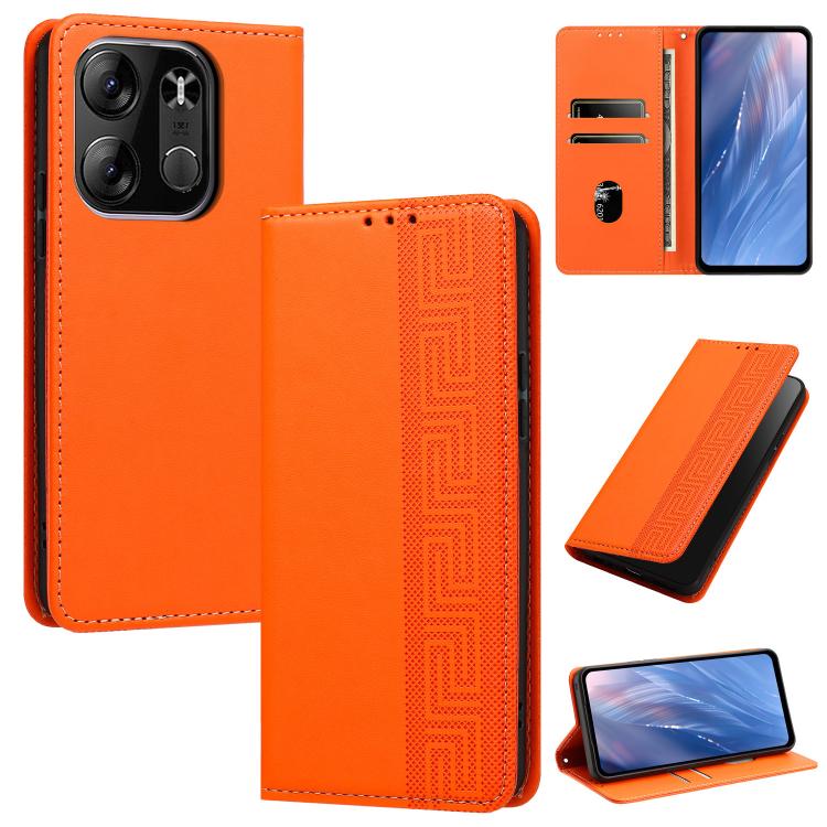 Embossed Meander Pattern RFID Vegan Leather Phone Case, For Tecno Pova 5, For Tecno Camon 20 Premier, For Tecno Camon 20 Pro 5G, For Tecno Camon 20 / 20 Pro 4G, For Tecno Spark Go 2023 / Pop 7 Pro, For Tecno Spark 10 4G / Spark 10C                     ...
