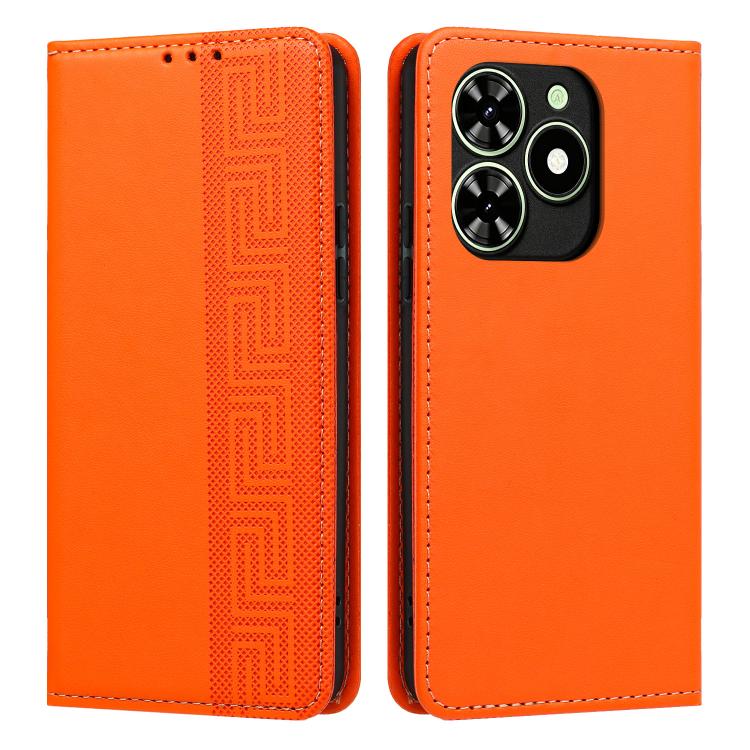 Embossed Meander Pattern RFID Vegan Leather Phone Case, For Tecno Spark Go 2024 / Spark 20 4G, For Tecno Camon 50 Pro 4G / 5G, For Tecno Spark 50 5G, For Tecno Spark 50 4G, For Tecno Camon 50 4G, For Tecno Spark Go 3, For Tecno Spark Go 2025 / Spark 40...