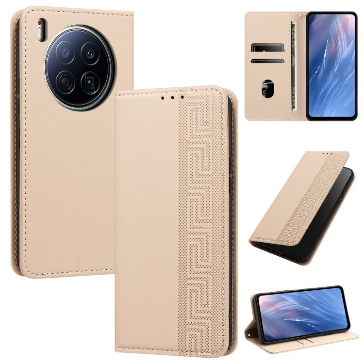 Embossed Meander Pattern RFID Vegan Leather Phone Case, For Tecno Spark 40 Pro 4G, For Tecno Spark 40 4G, For Tecno Pova 7 Ultra, For Tecno Pova 7 4G, For Tecno Spark Go 1/Go 1S/Pop 9 4G, For Tecno Camon 40 Pro 4G, For Tecno Camon 40 Premier 5G        ...