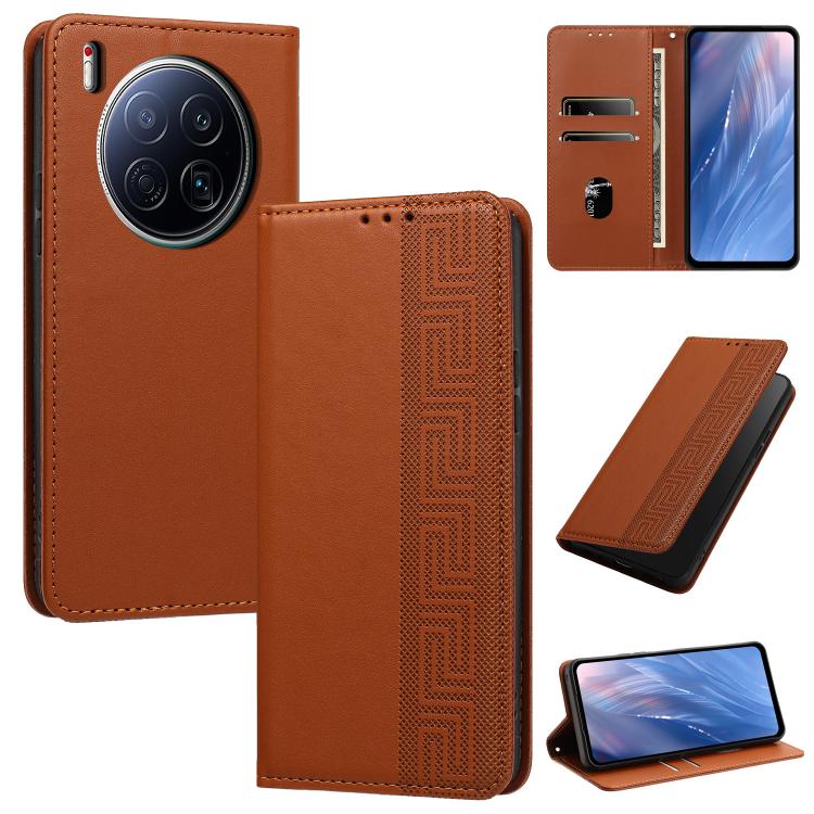 Embossed Meander Pattern RFID Vegan Leather Phone Case, For Tecno Spark 40 Pro 4G, For Tecno Spark 40 4G, For Tecno Pova 7 Ultra, For Tecno Pova 7 4G, For Tecno Spark Go 1/Go 1S/Pop 9 4G, For Tecno Camon 40 Pro 4G, For Tecno Camon 40 Premier 5G        ...