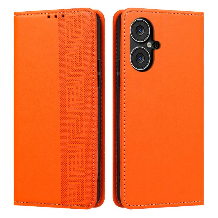 Embossed Meander Pattern RFID Vegan Leather Phone Case, For Tecno Pova Neo 3, For Tecno Pova 5, For Tecno Camon 20 Premier, For Tecno Camon 20 Pro 5G, For Tecno Camon 20 / 20 Pro 4G, For Tecno Spark Go 2023 / Pop 7 Pro, For Tecno Spark 10 4G / Spark 10...