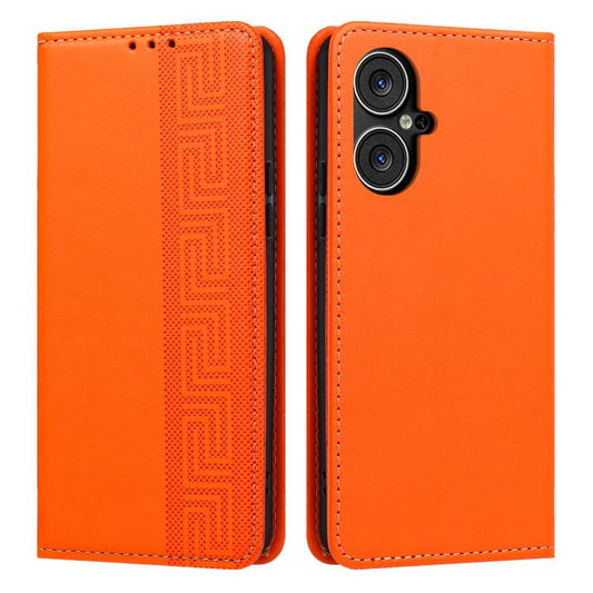 Embossed Meander Pattern RFID Vegan Leather Phone Case, For Tecno Pova Neo 3, For Tecno Pova 5, For Tecno Camon 20 Premier, For Tecno Camon 20 Pro 5G, For Tecno Camon 20 / 20 Pro 4G, For Tecno Spark Go 2023 / Pop 7 Pro, For Tecno Spark 10 4G / Spark 10...