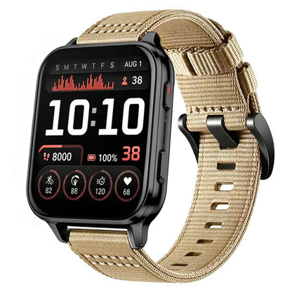 Canvas Nylon Pin Buckle Watch Band, For Garmin Venu X1