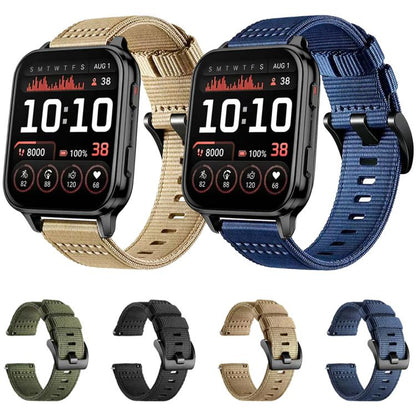 Canvas Nylon Pin Buckle Watch Band, For Garmin Venu X1